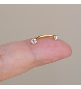 Cerrahi Çelik Küçük Taşlı Göbek Piercingi Gold Renk Minimal Ürün (Çok Renkli)