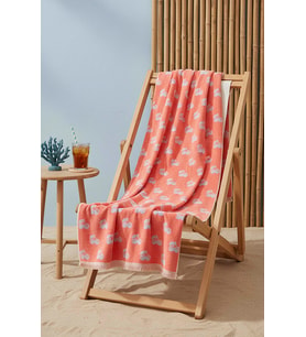 Mercan & Mavi Cherry %100 Pamuklu Plaj Havlusu 70x140 cm