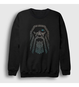 Presmono Unisex Siyah Odin Vikings Sweatshirt 222101tt