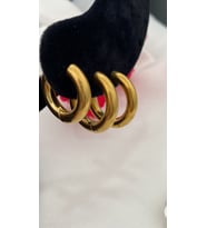 çelik gold 3lü halka küpe