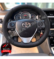 Toyota Corolla E170 Dikme Direksiyon Kılıfı Premium Komple Delikli Deri Siyah Dikiş 2013-2019