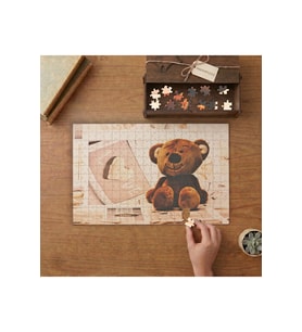 Sevimli Oyuncak Ayı Tasarımı 240 parça Ahşap Puzzle Ahşap Kutuda MP01511