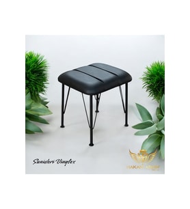 Siyah Metal Ayaklı Puf 40x45 cm