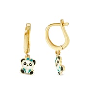 Panda Sallantılı Çocuk Altın Küpe (Sarı)