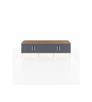 Arges TV Ünitesi 2 Raflı 4 Kapaklı 176x30x51 Çam-Antrasit/Çam