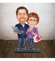 KİŞİYE ÖZEL KARİKATÜR teknolojik çift BİBLOSU