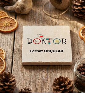 Kişiye Özel Doktor Bardak Altlığı Tıp Bayramı Hediyesi (Krem)