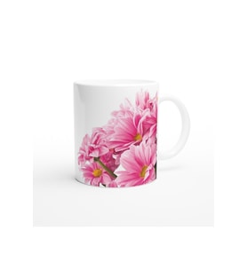 Pembe Daisy Demeti Desenli Kupa Bardak