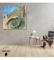 Kare Kanvas Ünlü Eserler Cloude Monet Ponte Di Dolceacqua 1884