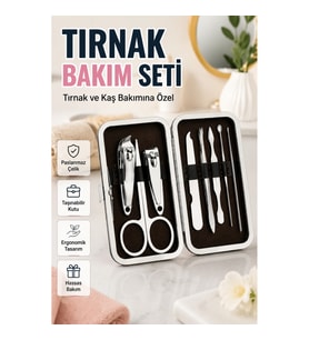 Paslanmaz Çelik Tırnak, Kaş ve Kişisel Bakım Seti – Taşıma Çantalı