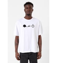 The Walking Dead Glenn Rhee Symbols Beyaz Erkek Oversize Tshirt