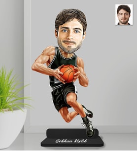 Kişiye Özel İsimli Basketbolcu Erkek Ahşap Biblo-2