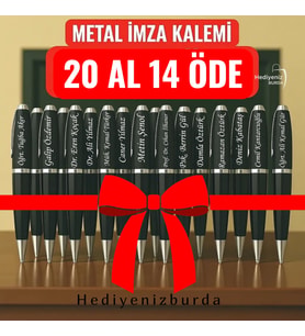 İsme Özel Kutulu Metal İmza Kalemi - 20 Al 14 Öde