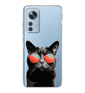 PrintiFy Xiaomi Redmi Note 12S Uyumlu Kedi 3 Baskılı Şeffaf Köşe Korumalı Antişok Kılıf