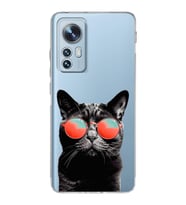 PrintiFy Xiaomi Redmi Note 12S Uyumlu Kedi 3 Baskılı Şeffaf Köşe Korumalı Antişok Kılıf