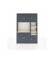 Arges Dolap 10 Raflı 6 Kapaklı 132x30x195 Antrasit-Antrasit/Aytaşı