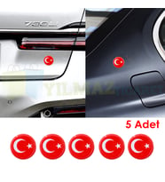 Türk Bayrağı Bagaj Yan Çamurluk Tampon Damla Silikon Etiket Oto Sticker 3 x 3 Cm