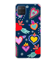PrintiFy Samsung Galaxy M12 ile Uyumlu 1mm Slim Fit Retro Colors 3 Baskılı Şeffaf  Kılıf