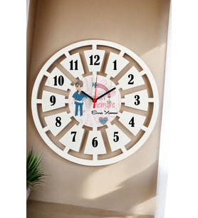 Cerrahi Hemşire Duvar Saati 40cm (Beyaz)