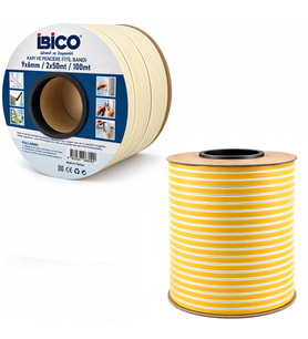 BEYAZ 2X50 = 100MT BOBİN FİTİL KAPI - PENCERE BANT D PROFİL 9X6MM BANDI (5680)