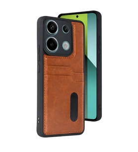 Xiaomi Redmi 15c 4g Sara Kartvizitli Deri Kılıf - Taba