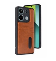Xiaomi Redmi 15c 4g Sara Kartvizitli Deri Kılıf - Taba