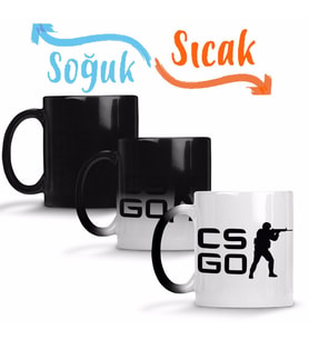 Csgo Counter Strike Logo Sihirli Kupa Bardak Porselen