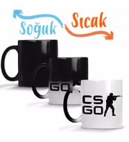 Csgo Counter Strike Logo Sihirli Kupa Bardak Porselen
