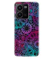 Vivo Y22 Kılıf Silikon Desen Özel Seri Colurful Mandala 1667