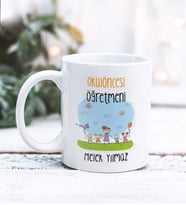 Kişiye Özel Okul Öncesi Öğretmeni Tasarımlı Kupa Bardak (Beyaz)