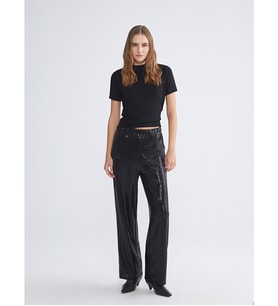 LCW EVERYDAY Siyah Standart Fit Payetli Kadın Pantolon