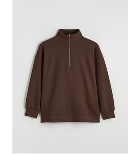 LCW EVERYDAY Kahverengi Dik Yaka Kadın Sweatshirt