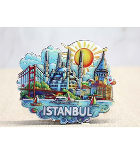 Ahşap İstanbul Temalı Magnet