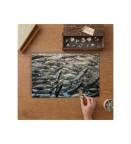 Balık Sürüsü Tasarımı 240 parça Ahşap Puzzle Ahşap Kutuda MP03582