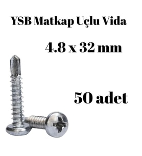Yıldız Silindir Başlı 4.8x32 YSB Matkap Uçlu Akıllı Vida 50 Adet