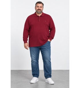 Erkek Battal Boy Petekli Uzun Kol Sweat 26K-116-Bordo
