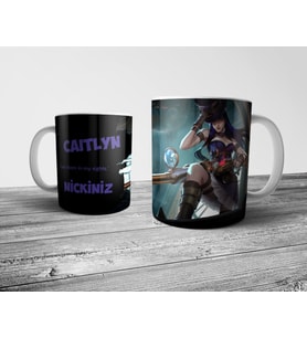 Pixxa  CAITLYN İsimli Kişiye Özel Kupa Bardak (League of Legends,LOL)