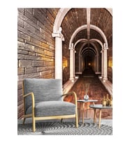 Dreamwall Eskitme Taş Duvar Tünel Desenli Isı Ve Ses Yalıtımlı Sağlıklı Tekstil Duvar Kağıdı (Çok Renkli)