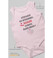 Dünyanın En Mükemmel Babası Olmaya Hazır Mısın? Baskılı Bebek Zıbını –  %100 Pamuk Sıfır Kol (Bebek Pembesi)