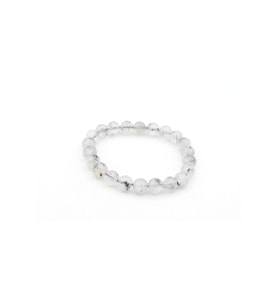 Hakiki Doğal Herkimer Kuvars Taşı Bileklik 8,5 Mm (Beyaz)