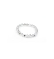 Hakiki Doğal Herkimer Kuvars Taşı Bileklik 8,5 Mm (Beyaz)