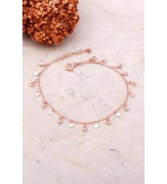 Pullu Sallantılı Taşlı Damla Rose Gümüş Bileklik 3730