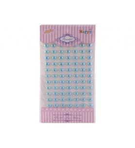 İnci Kalp Sticker Mavi 77'li-