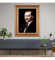 Altın Varaklı Paspartulu Çerçeveli Tablo hb669