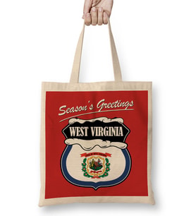 Seasons Greetings West Virginia Christmas Bez Çanta Uzun Saplı
