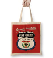 Seasons Greetings West Virginia Christmas Bez Çanta Uzun Saplı