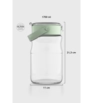Renga Mono 1700 ml Bej Kapaklı Cam Kavanoz 131072 (Yeşil)