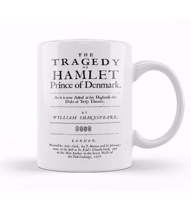 Hamlet William Shakespeare Title Page Kupa Bardak Porselen