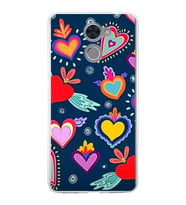 PrintiFy Huawei Y7 Prime ile Uyumlu 1mm Slim Fit Retro Renkler 3 Baskılı Şeffaf  Kılıf