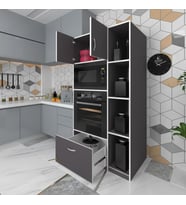Kenzlife fırın dolabı makbule gri 180*90*56 mutfak çekmeceli ayaklı banyo kiler ofis